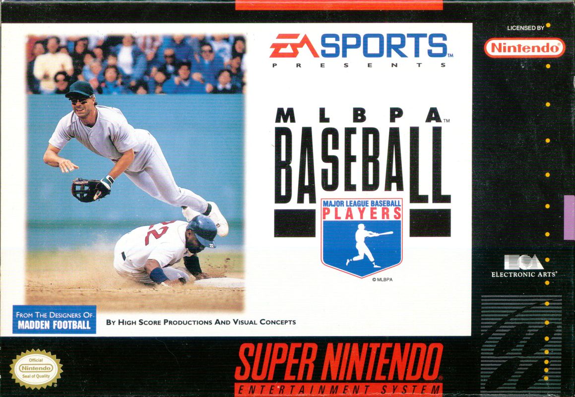 MLBPA Baseball box art for Super Nintendo